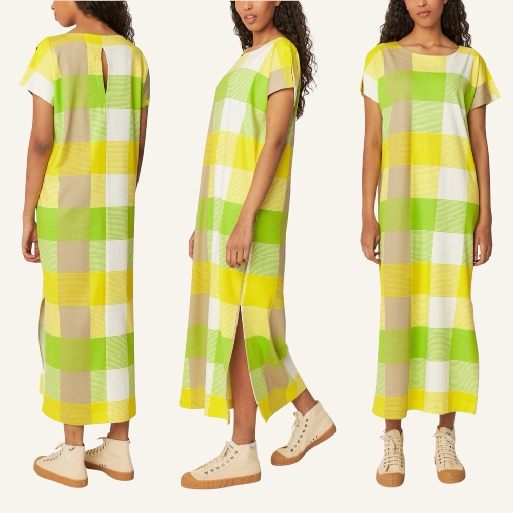 SKFK Iris Neon Checkered‎ Maxi Shirt Dress